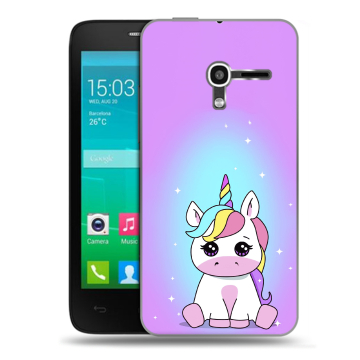 Пластиковый чехол на Alcatel One Touch Pop D3 с принтом Единорог Пластиковый чехол на Alcatel One Touch Pop D3 с принтом Единорог
