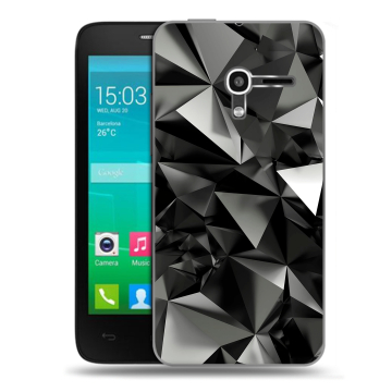 Пластиковый чехол на Alcatel One Touch Pop D3 с принтом Черные кристаллы Пластиковый чехол на Alcatel One Touch Pop D3 с принтом Черные кристаллы