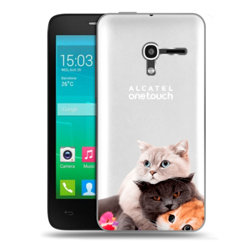 Пластиковый чехол на Alcatel One Touch Pop D3 с принтом Кошки Пластиковый чехол на Alcatel One Touch Pop D3 с принтом Кошки