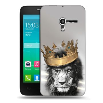 Пластиковый чехол на Alcatel One Touch Pop D3 с принтом Лев с короной Пластиковый чехол на Alcatel One Touch Pop D3 с принтом Лев с короной