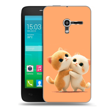 Пластиковый чехол на Alcatel One Touch Pop D3 с принтом Милые котики Пластиковый чехол на Alcatel One Touch Pop D3 с принтом Милые котики