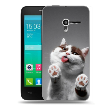 Пластиковый чехол на Alcatel One Touch Pop D3 с принтом Коты Пластиковый чехол на Alcatel One Touch Pop D3 с принтом Коты