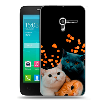 Пластиковый чехол на Alcatel One Touch Pop D3 с принтом Кошки Пластиковый чехол на Alcatel One Touch Pop D3 с принтом Кошки
