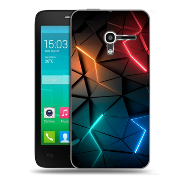 Пластиковый чехол на Alcatel One Touch Pop D3 с принтом Абстракция неон Пластиковый чехол на Alcatel One Touch Pop D3 с принтом Абстракция неон