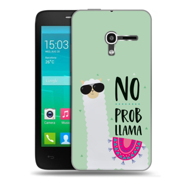 Пластиковый чехол на Alcatel One Touch Pop D3 с принтом Лама