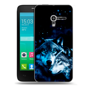 Пластиковый чехол на Alcatel One Touch Pop D3 с принтом Волки Пластиковый чехол на Alcatel One Touch Pop D3 с принтом Волки