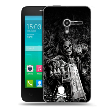 Пластиковый чехол на Alcatel One Touch Pop D3 с принтом Скелет Пластиковый чехол на Alcatel One Touch Pop D3 с принтом Скелет