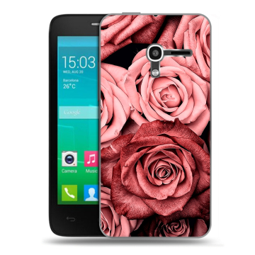 Пластиковый чехол на Alcatel One Touch Pop D3 с принтом Цветы розы Пластиковый чехол на Alcatel One Touch Pop D3 с принтом Цветы розы