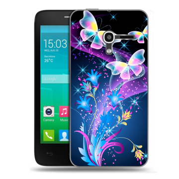 Пластиковый чехол на Alcatel One Touch Pop D3 с принтом Бабочки