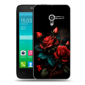 Пластиковый чехол на Alcatel One Touch Pop D3 с принтом Розы красные