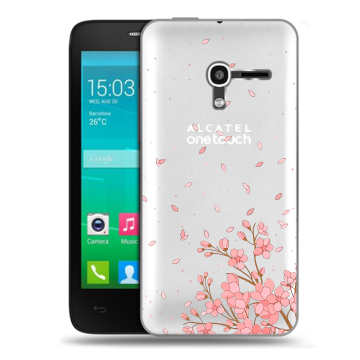 Пластиковый чехол на Alcatel One Touch Pop D3 с принтом Ветка сакуры Пластиковый чехол на Alcatel One Touch Pop D3 с принтом Ветка сакуры