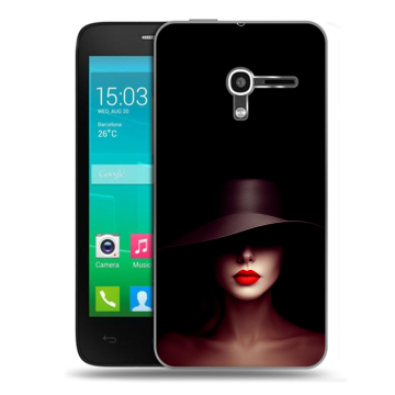 Пластиковый чехол на Alcatel One Touch Pop D3 с принтом Девушка в шляпе