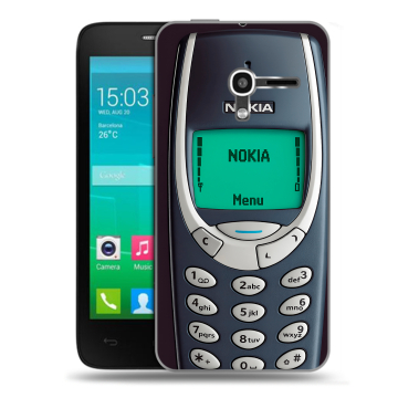 Пластиковый чехол на Alcatel One Touch Pop D3 с принтом Старый телефон Пластиковый чехол на Alcatel One Touch Pop D3 с принтом Старый телефон