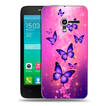 Пластиковый чехол на Alcatel One Touch Pop D3 с принтом Бабочки