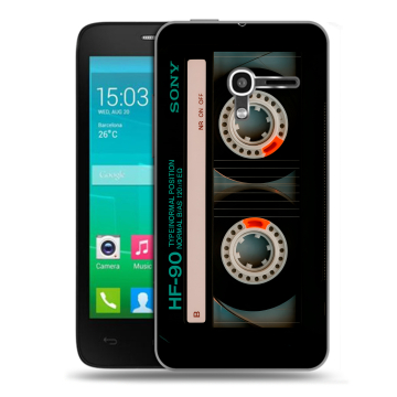 Пластиковый чехол на Alcatel One Touch Pop D3 с принтом Кассета