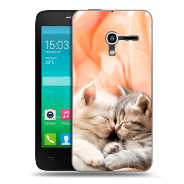 Пластиковый чехол на Alcatel One Touch Pop D3 с принтом Котята