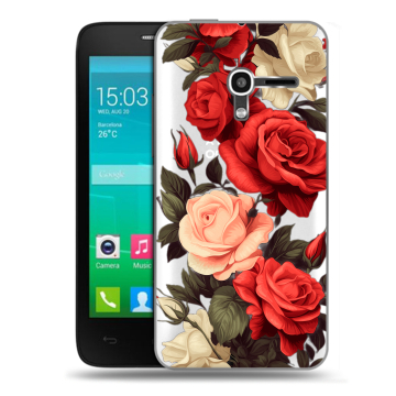 Пластиковый чехол на Alcatel One Touch Pop D3 с принтом Розы Пластиковый чехол на Alcatel One Touch Pop D3 с принтом Розы
