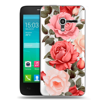 Пластиковый чехол на Alcatel One Touch Pop D3 с принтом Розы Пластиковый чехол на Alcatel One Touch Pop D3 с принтом Розы