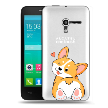 Пластиковый чехол на Alcatel One Touch Pop D3 с принтом Корги Пластиковый чехол на Alcatel One Touch Pop D3 с принтом Корги