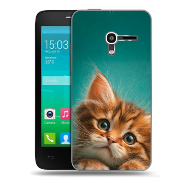Пластиковый чехол на Alcatel One Touch Pop D3 с принтом котенок
