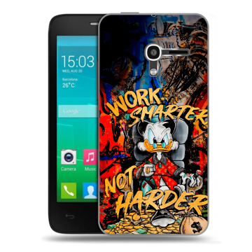 Пластиковый чехол на Alcatel One Touch Pop D3 с принтом Дональд Дак Деньги