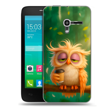 Пластиковый чехол на Alcatel One Touch Pop D3 с принтом сова