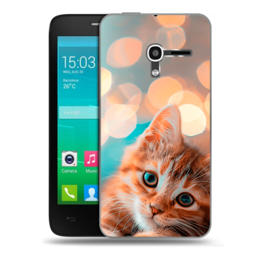 Пластиковый чехол на Alcatel One Touch Pop D3 с принтом котик Пластиковый чехол на Alcatel One Touch Pop D3 с принтом котик