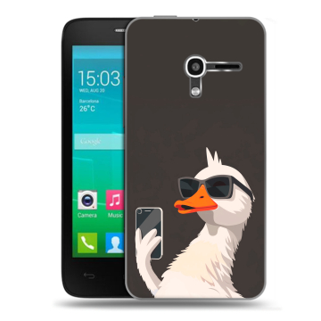 Пластиковый чехол на Alcatel One Touch Pop D3 с принтом утка в очках Пластиковый чехол на Alcatel One Touch Pop D3 с принтом утка в очках