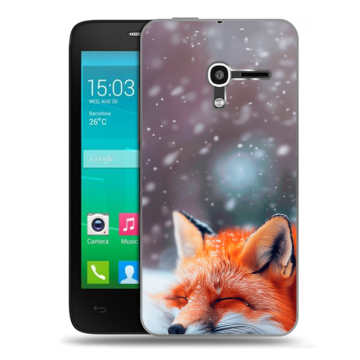 Пластиковый чехол на Alcatel One Touch Pop D3 с принтом лиса Пластиковый чехол на Alcatel One Touch Pop D3 с принтом лиса