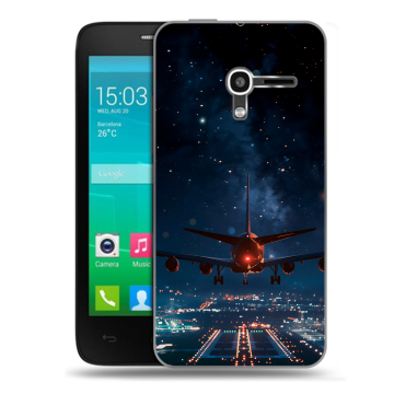 Пластиковый чехол на Alcatel One Touch Pop D3 с принтом самолет Пластиковый чехол на Alcatel One Touch Pop D3 с принтом самолет