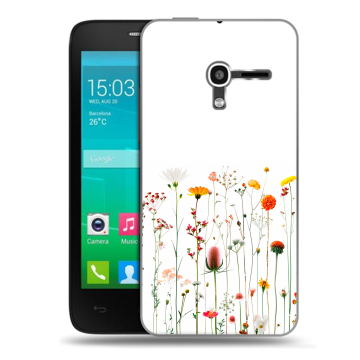 Пластиковый чехол на Alcatel One Touch Pop D3 с принтом цветы Пластиковый чехол на Alcatel One Touch Pop D3 с принтом цветы