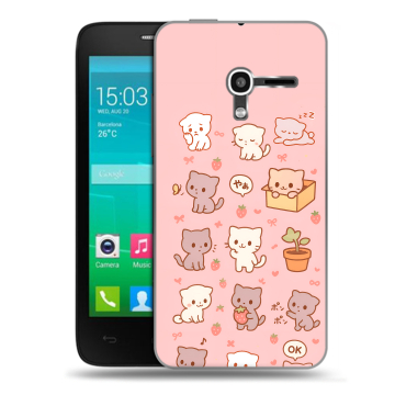 Пластиковый чехол на Alcatel One Touch Pop D3 с принтом Hello Kitty Хелоу Кити