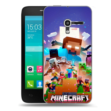 Пластиковый чехол на Alcatel One Touch Pop D3 с принтом Майнкрафт Minecraft Пластиковый чехол на Alcatel One Touch Pop D3 с принтом Майнкрафт Minecraft