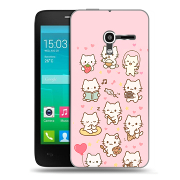 Пластиковый чехол на Alcatel One Touch Pop D3 с принтом Hello Kitty Хелоу Кити
