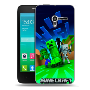 Пластиковый чехол на Alcatel One Touch Pop D3 с принтом Майнкрафт Пластиковый чехол на Alcatel One Touch Pop D3 с принтом Майнкрафт