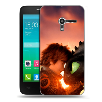 Пластиковый чехол на Alcatel One Touch Pop D3 с принтом Как приручить дракона