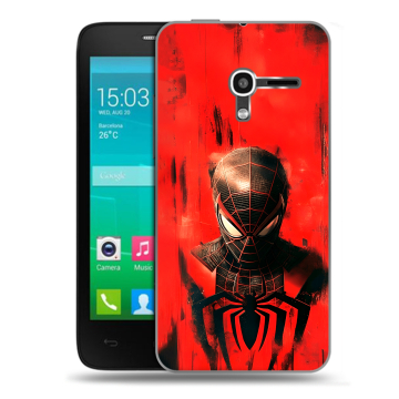 Пластиковый чехол на Alcatel One Touch Pop D3 с принтом человек паук spiderman