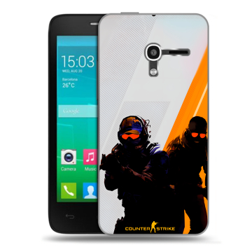 Пластиковый чехол на Alcatel One Touch Pop D3 с принтом Контер страйк Counter strike