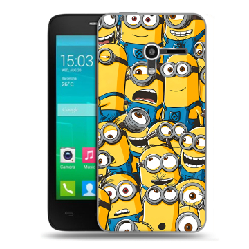 Пластиковый чехол на Alcatel One Touch Pop D3 с принтом Миньоны