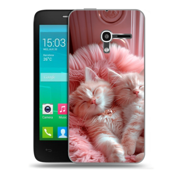 Пластиковый чехол на Alcatel One Touch Pop D3 с принтом котята котики Пластиковый чехол на Alcatel One Touch Pop D3 с принтом котята котики