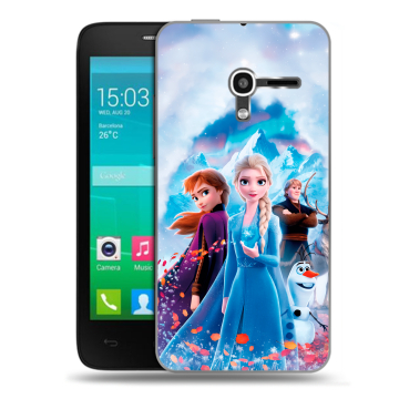 Пластиковый чехол на Alcatel One Touch Pop D3 с принтом Холодное сердце Frozen