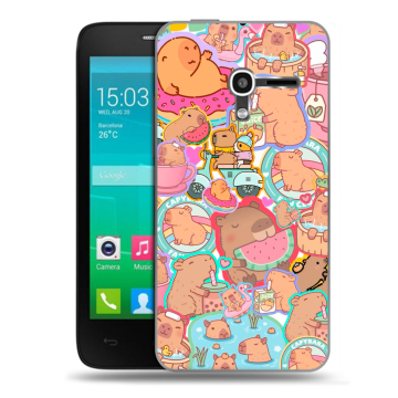 Пластиковый чехол на Alcatel One Touch Pop D3 с принтом капибары