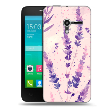 Пластиковый чехол на Alcatel One Touch Pop D3 с принтом цветы лаванда
