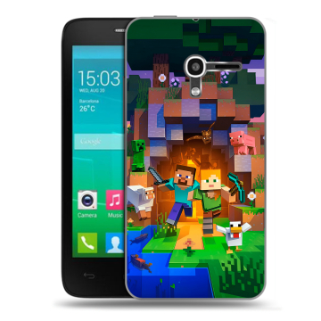 Пластиковый чехол на Alcatel One Touch Pop D3 с принтом Майнкрафт Minecraft Пластиковый чехол на Alcatel One Touch Pop D3 с принтом Майнкрафт Minecraft