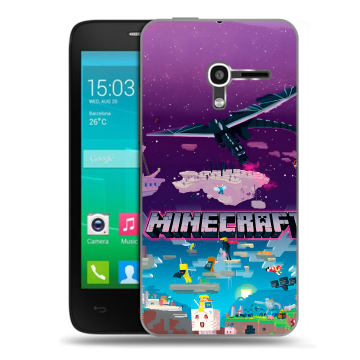Пластиковый чехол на Alcatel One Touch Pop D3 с принтом Майнкрафт Minecraft