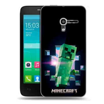 Пластиковый чехол на Alcatel One Touch Pop D3 с принтом Майнкрафт Minecraft