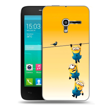 Пластиковый чехол на Alcatel One Touch Pop D3 с принтом Миньоны
