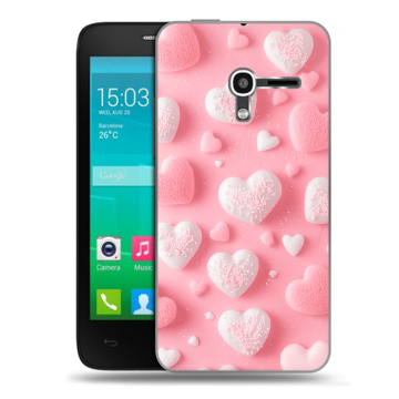 Пластиковый чехол на Alcatel One Touch Pop D3 с принтом Сердечки