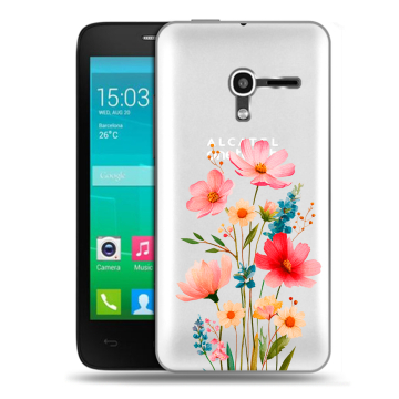 Пластиковый чехол на Alcatel One Touch Pop D3 с принтом Цветы