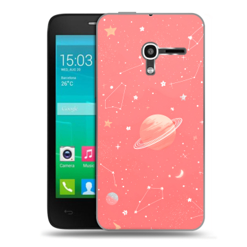 Пластиковый чехол на Alcatel One Touch Pop D3 с принтом Розовый космос